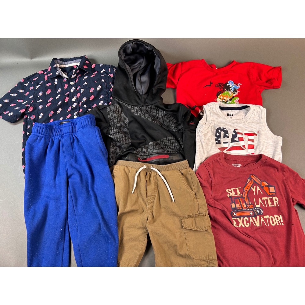 Boys Clothing Lot 7 Piece Size 4/5 Reebok NBA CAT Dinosaur Construction Pants